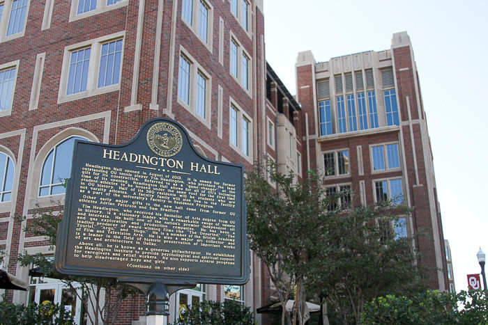 Headington Hall image with building and plaque